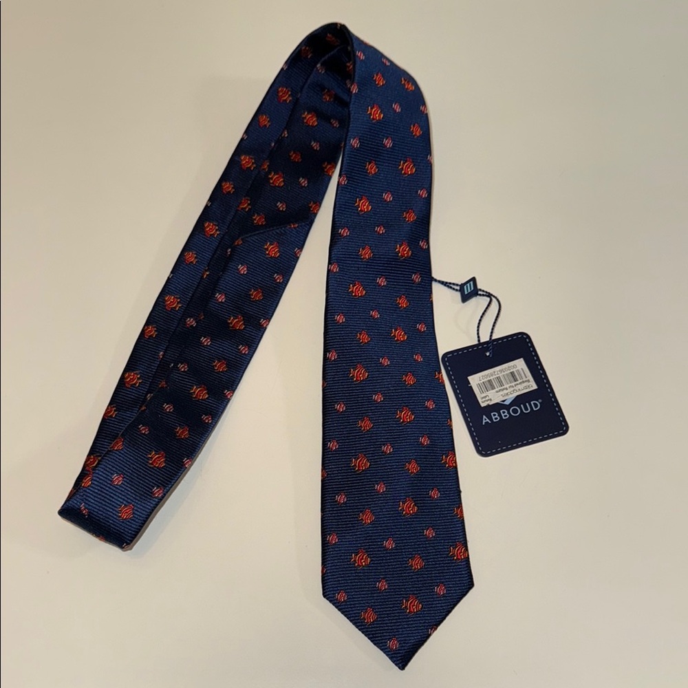 JOSEPH ABOUND Silk Tie With Fish Design